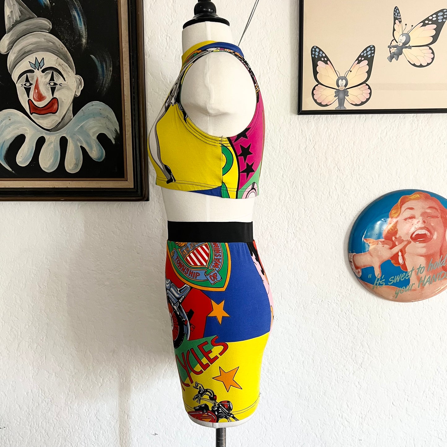 VERSACE 1992 POP ART BETTY BOOP 2PC SKIRT SET