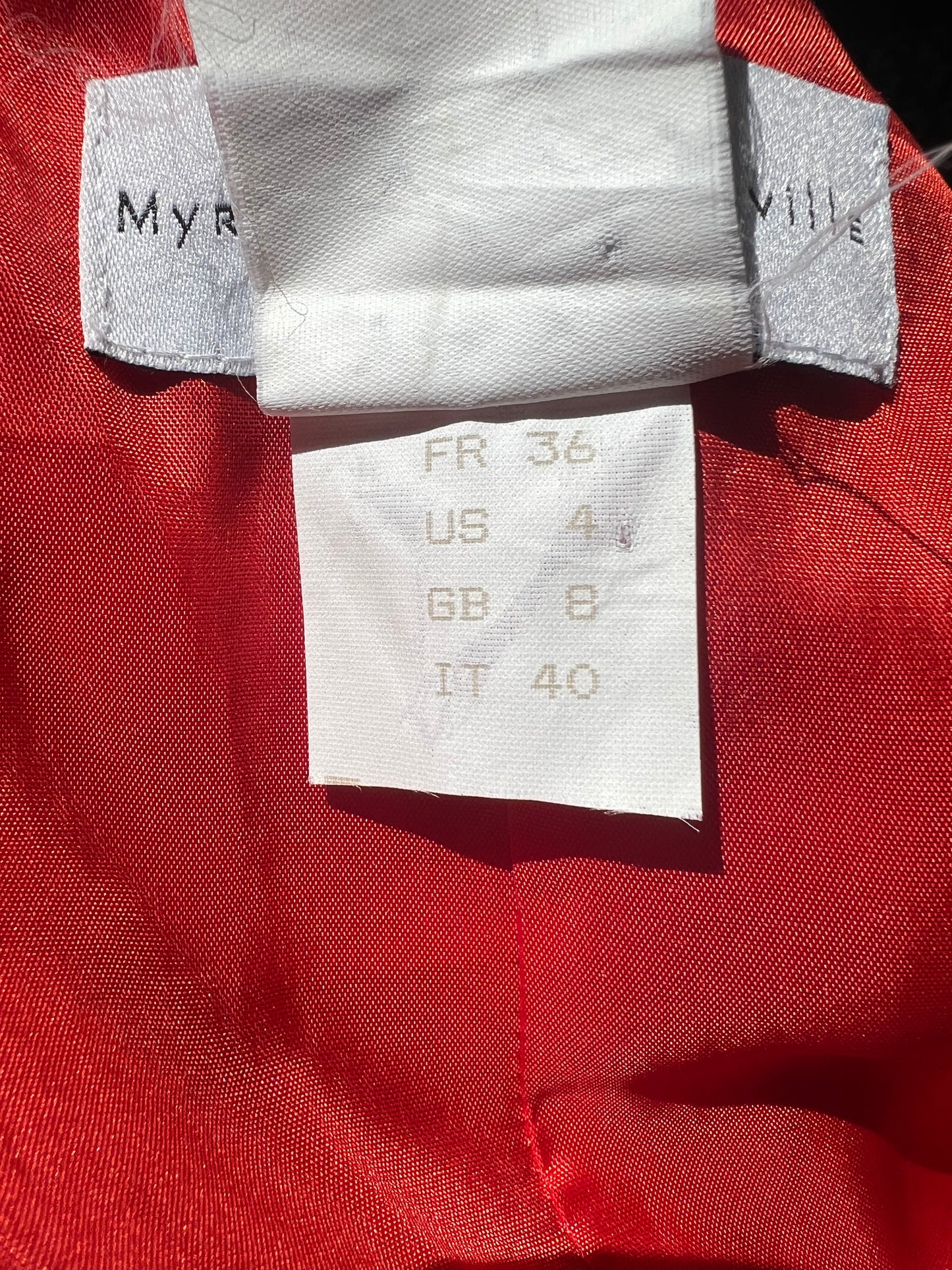 90s MYRENE DE PREMONVILLE RED LONG VELVET JACKET