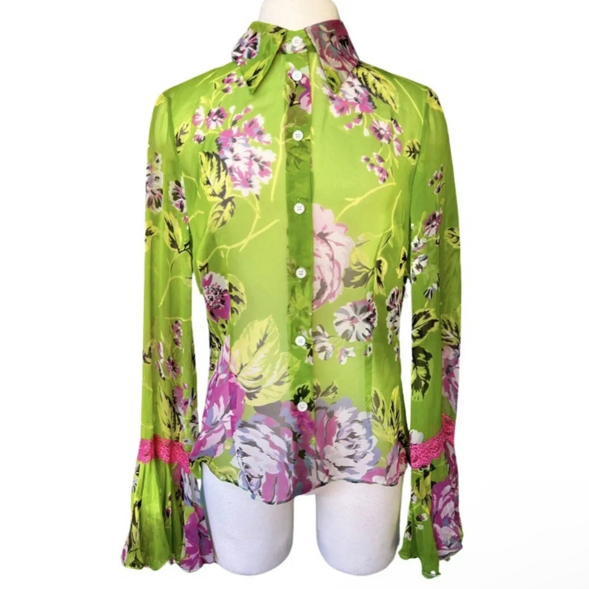 DOLCE & GABBANA SILK FLORAL BUTTON UP SHIRT