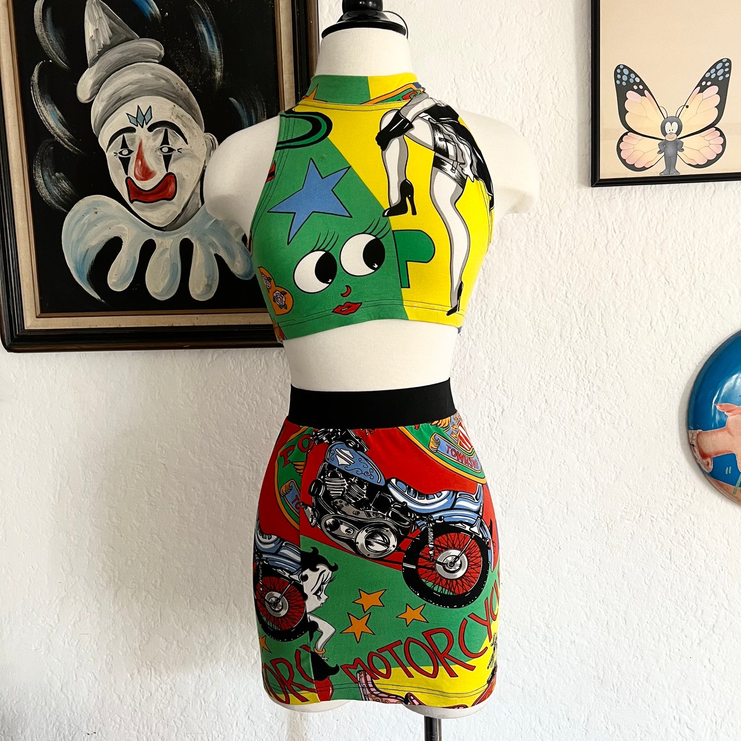 VERSACE 1992 POP ART BETTY BOOP 2PC SKIRT SET