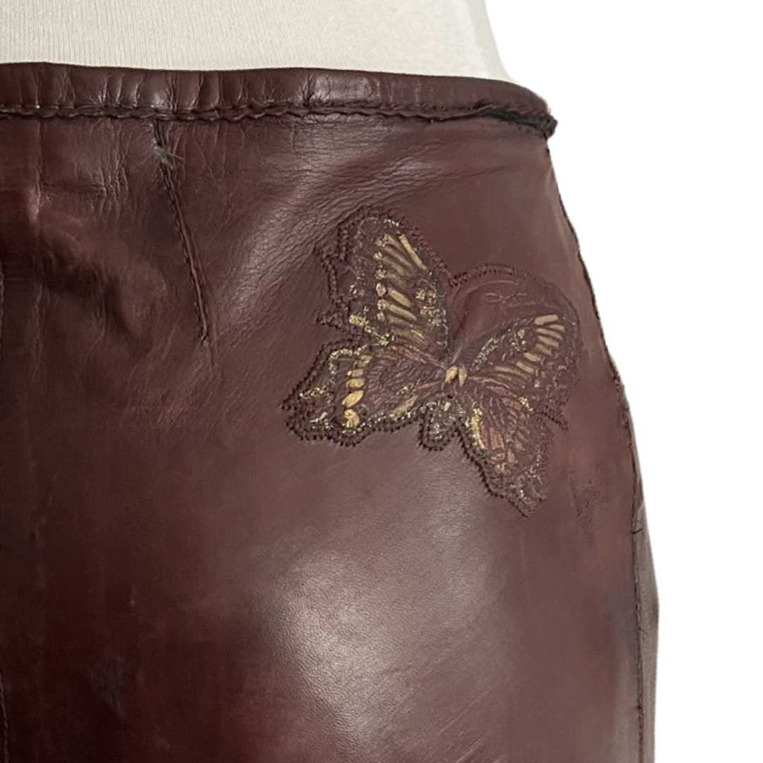 Roberto Cavalli Lace up Leather pants