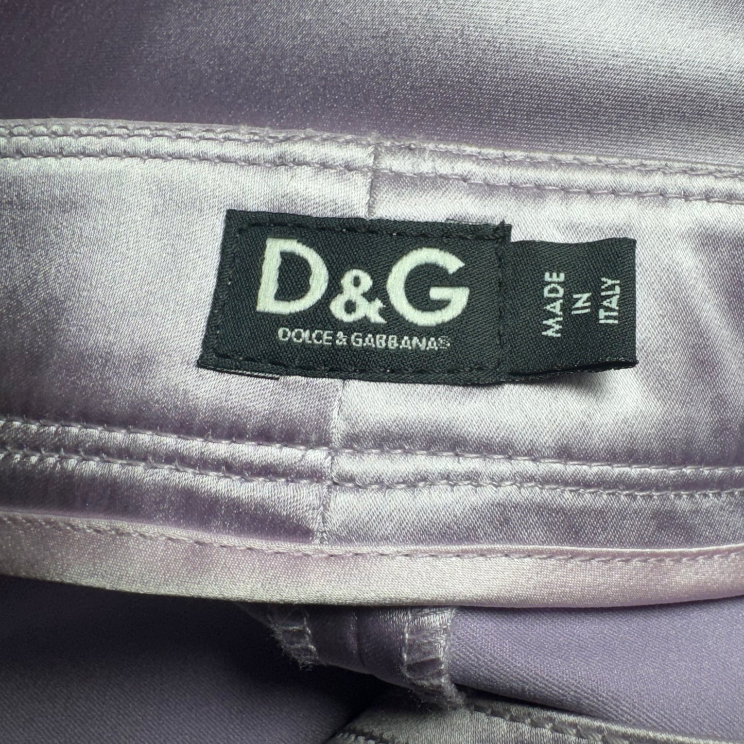 DOLCE & GABBANA D&G PURPLE LAVENDER SATIN BUTTON ACCENT TROUSERS