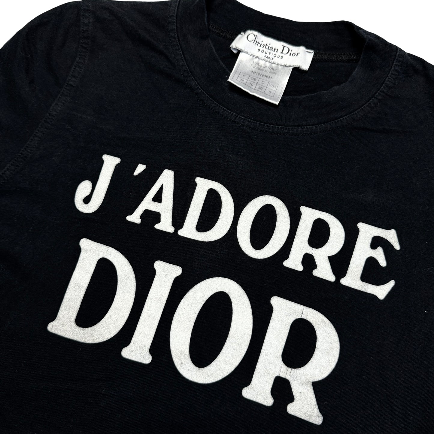 2001 J’adore Dior World Champion Black Velvet Print Long Sleeve