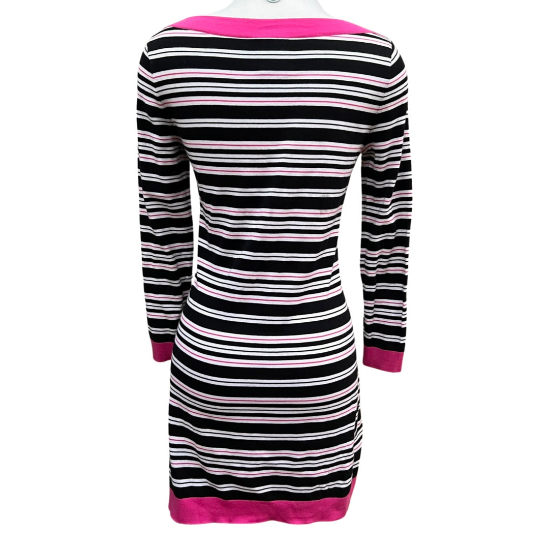 2007 RUNWAY CHANEL STRIPE LOGO EMBROIDERED DRESS