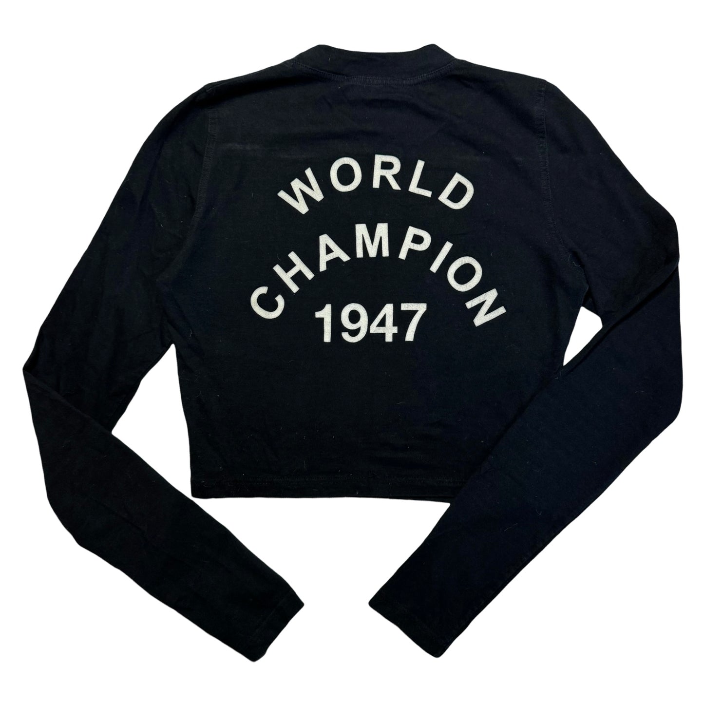 2001 J’adore Dior World Champion Black Velvet Print Long Sleeve