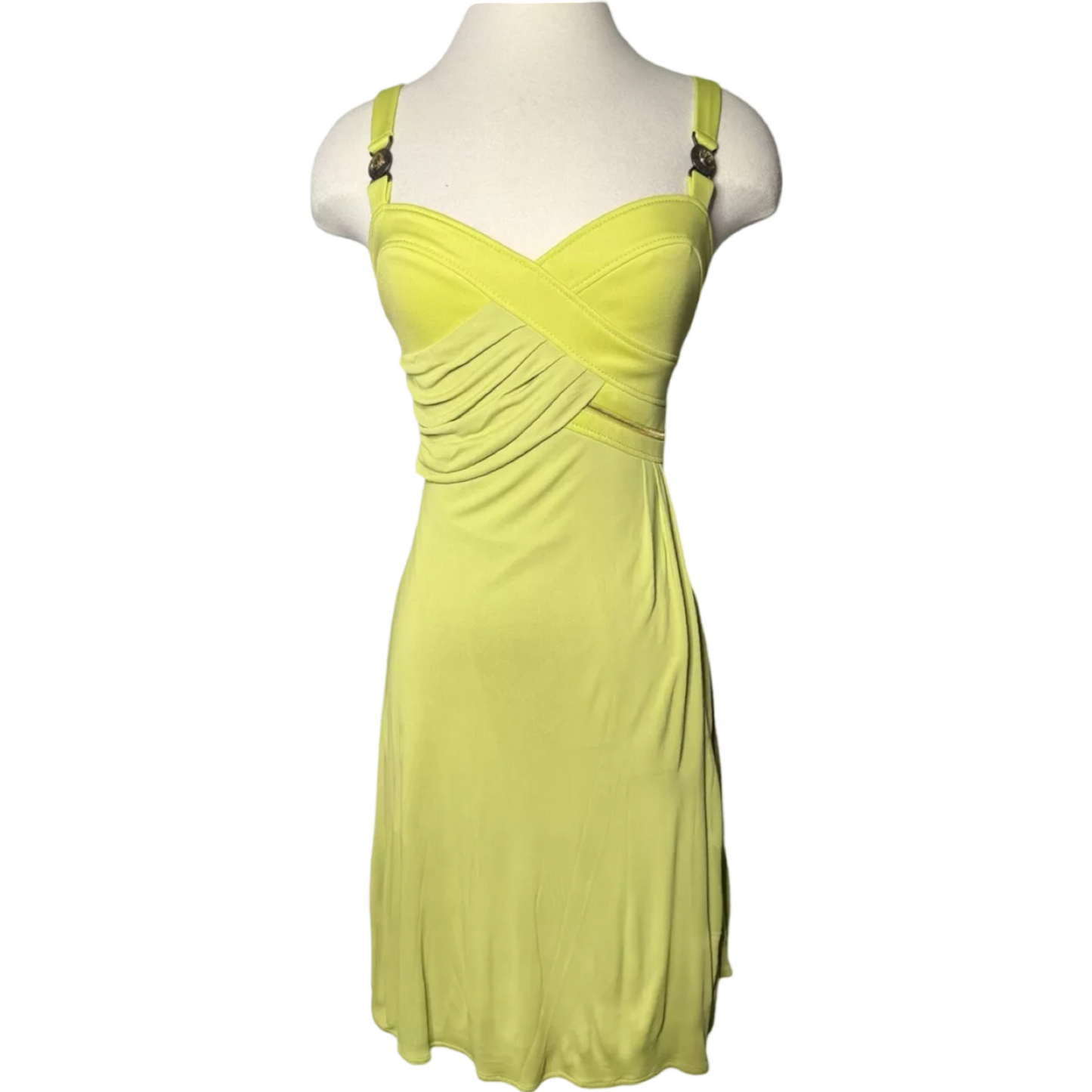 VERSACE LIME GREEN ZIPPER DRESS