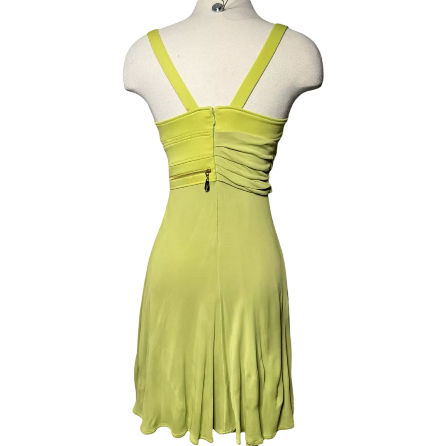 VERSACE LIME GREEN ZIPPER DRESS