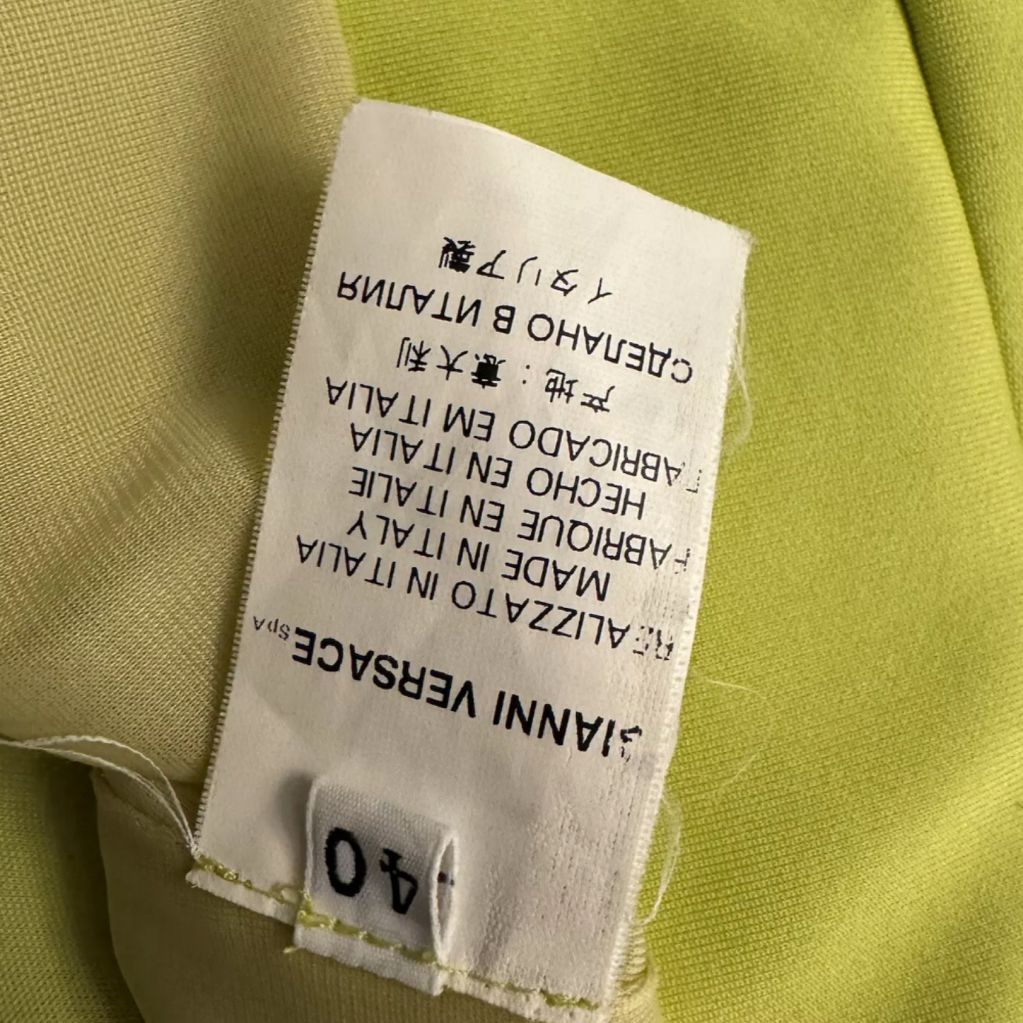 VERSACE LIME GREEN ZIPPER DRESS