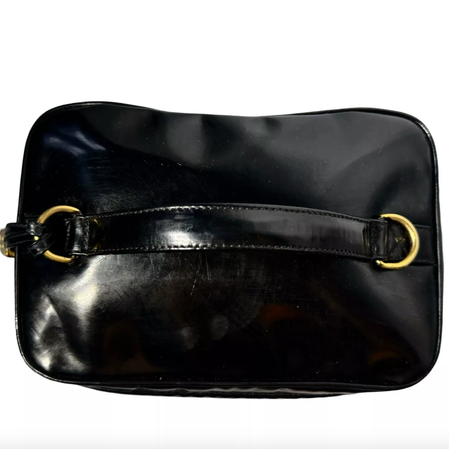 CHANEL 1996 BLACK PATENT VANITY TRAIN CASE VINTAGE
