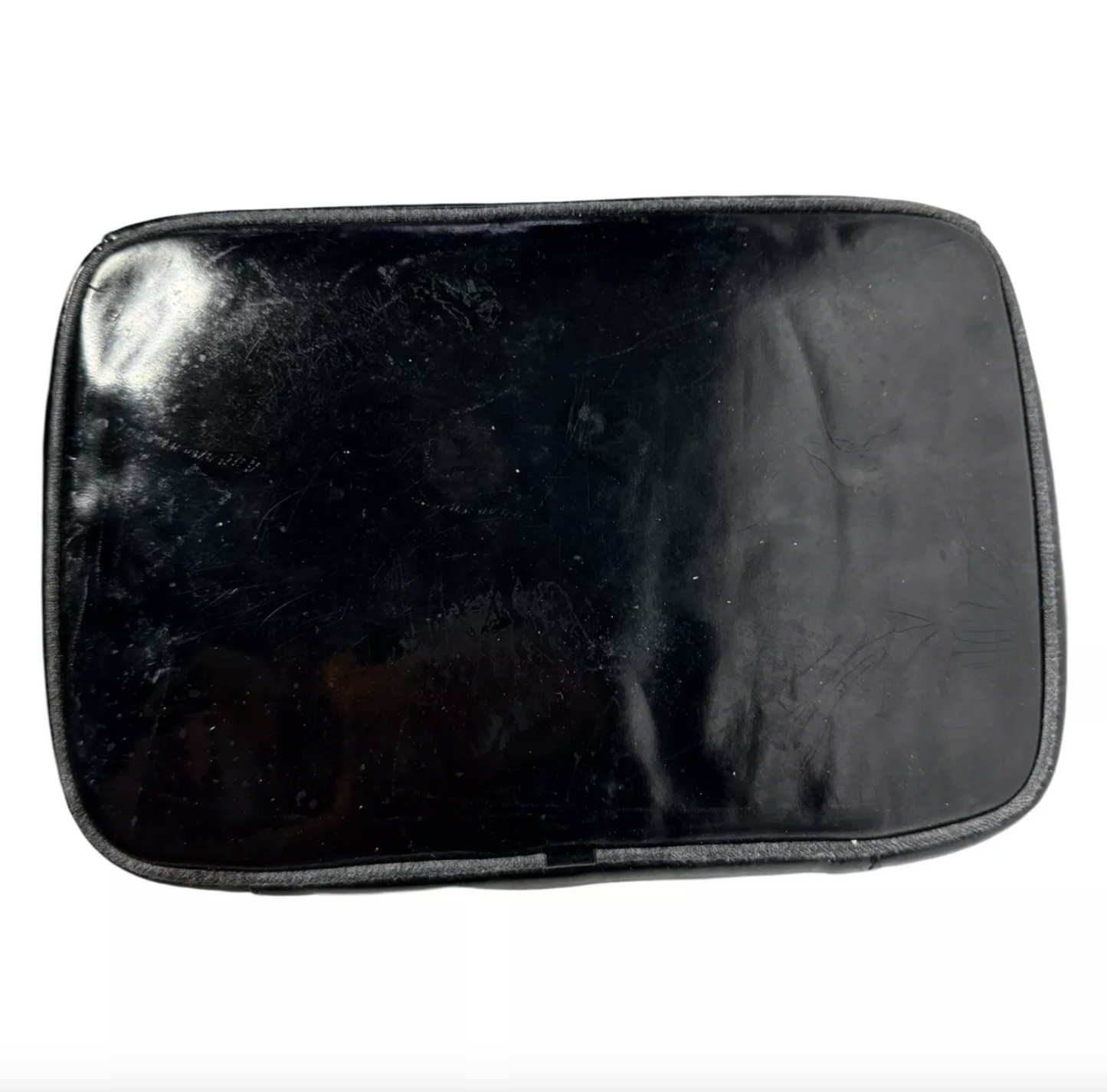 CHANEL 1996 BLACK PATENT VANITY TRAIN CASE VINTAGE