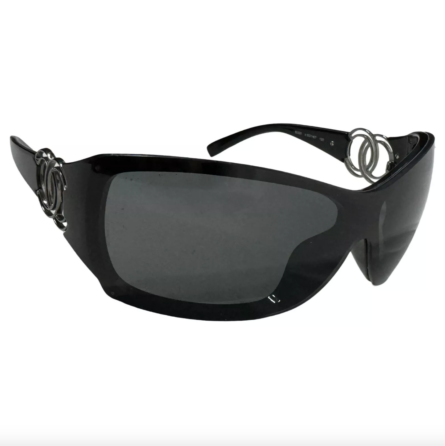 CHANEL 6020 C501/87 SHEILD BLACK CC LOGO SHEILD GLASSES