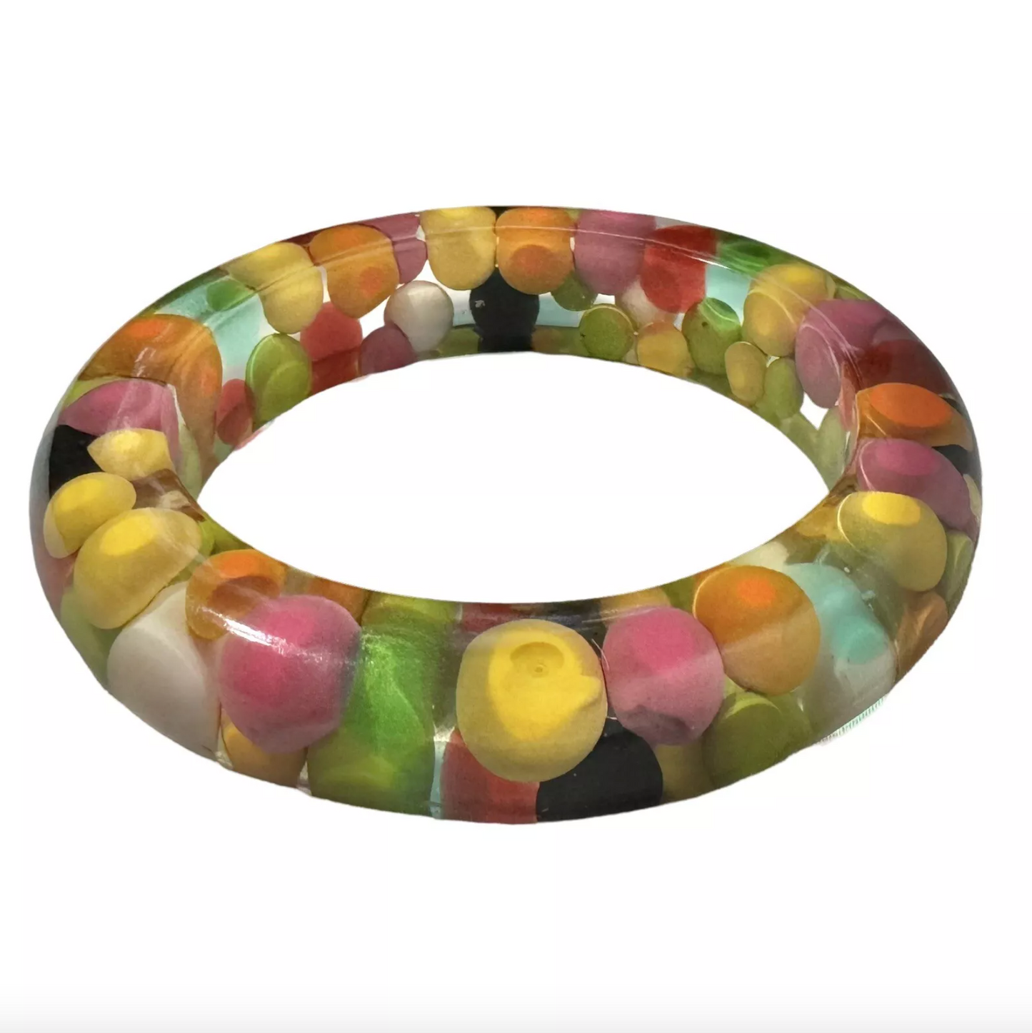 60s SOBRAL LUCITE INJECTED BUBBLE BRACELETs BANGLES SET OF 2