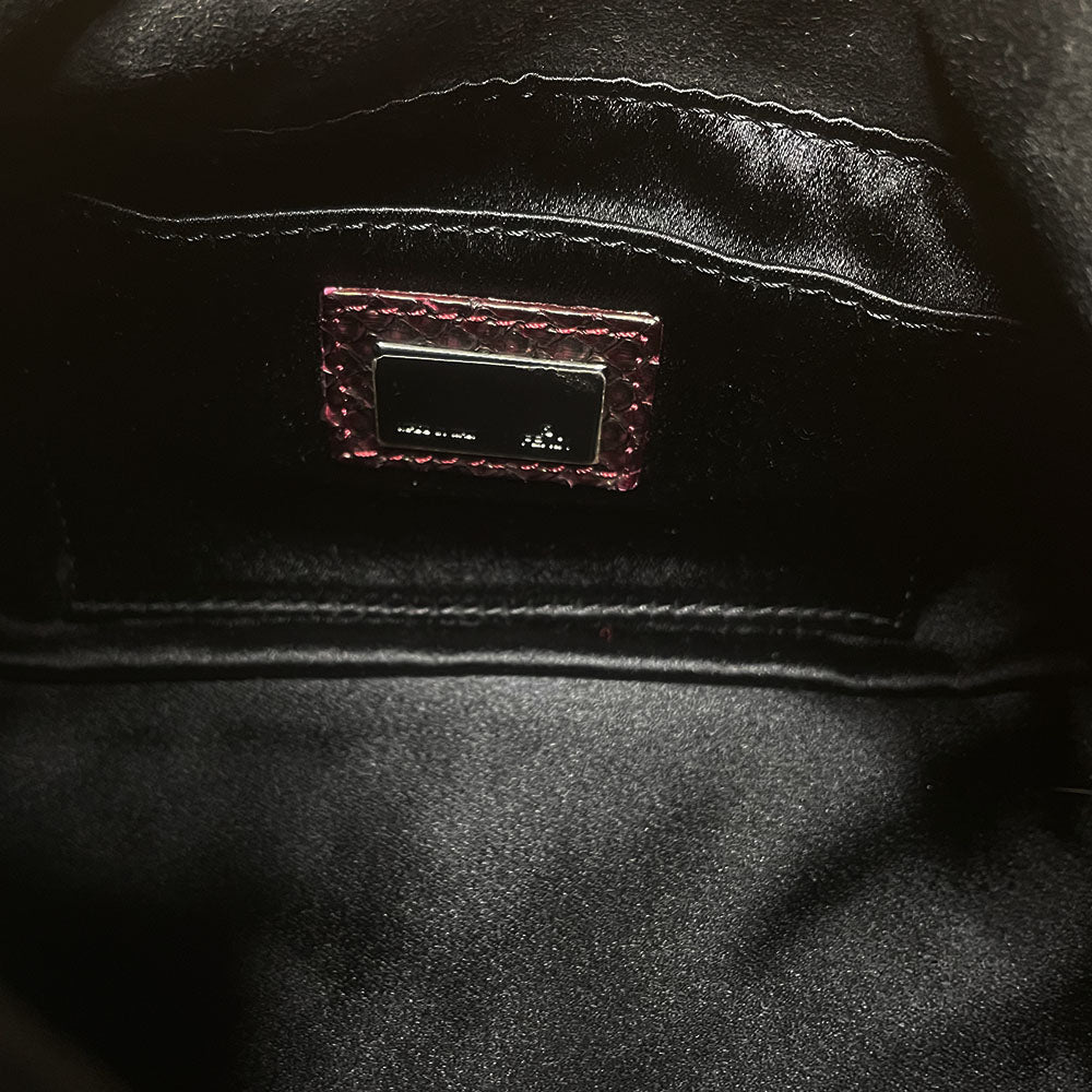 Fendi Crystal Beaded Lizard Baguette