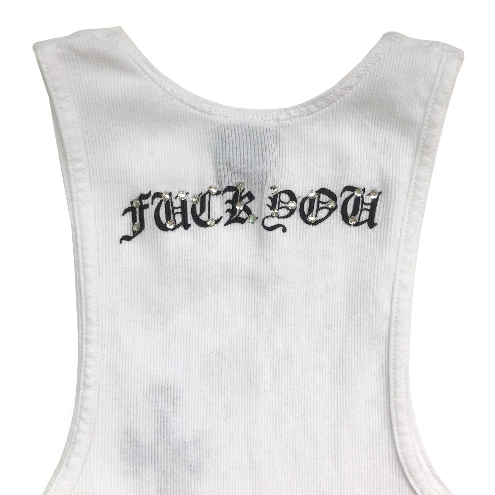 Chrome Hearts Swarovski Crystal Fuck You Tank - M