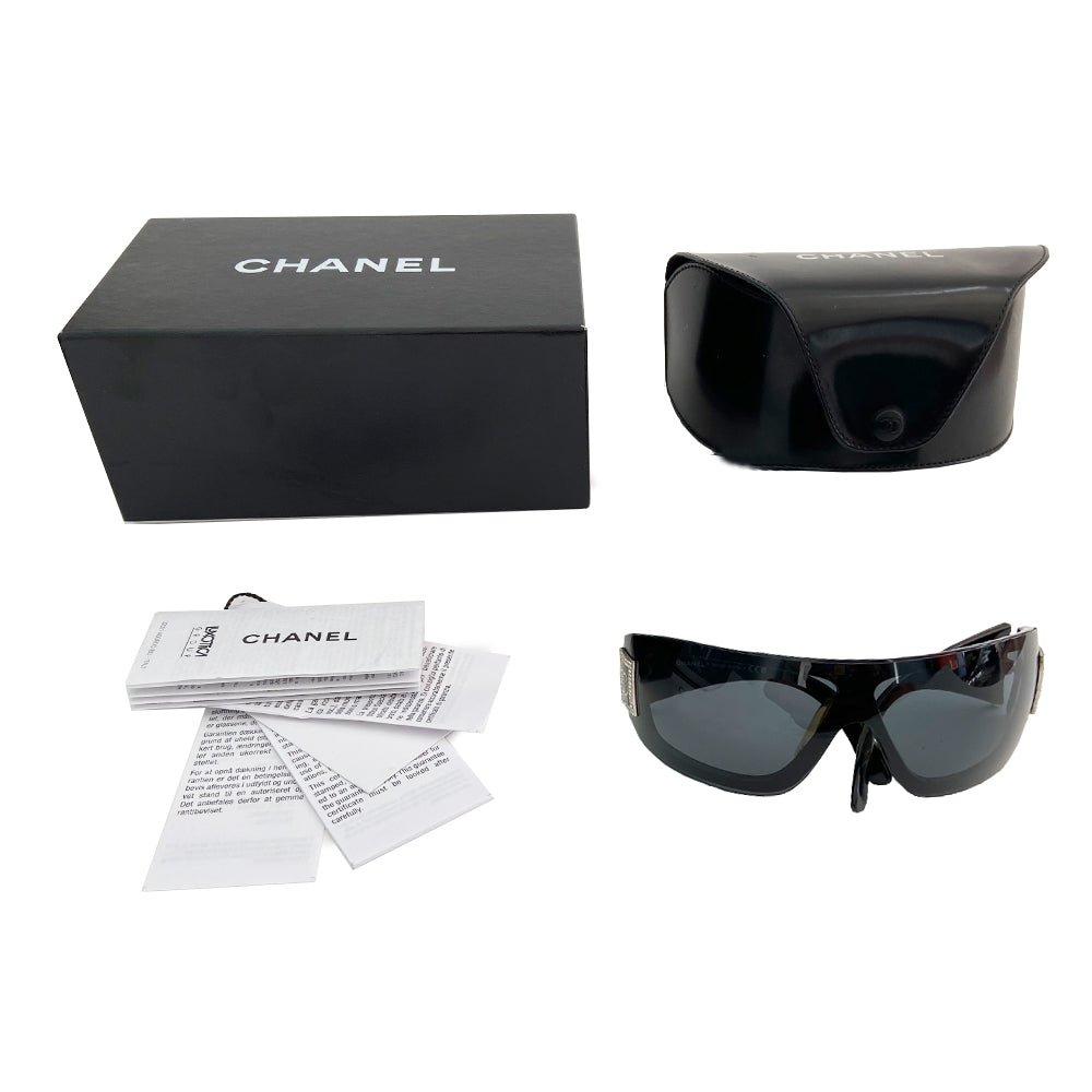Chanel Frameless Crystal Wrap Logo Sunglasses