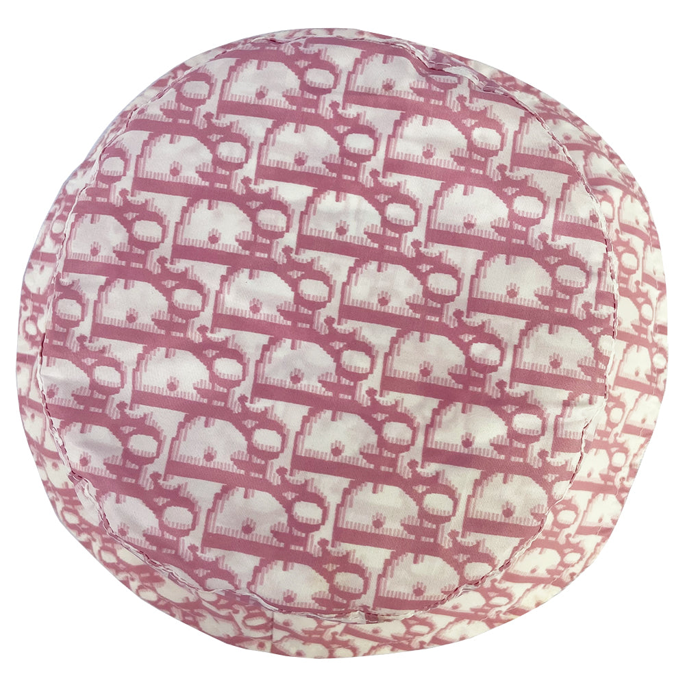 Christian Dior pink monogram bucket hat by John Galliano for Dior, 2005. Diorissimo print bucket hat with 2” brim. Tag size: 58.  Made in France.
