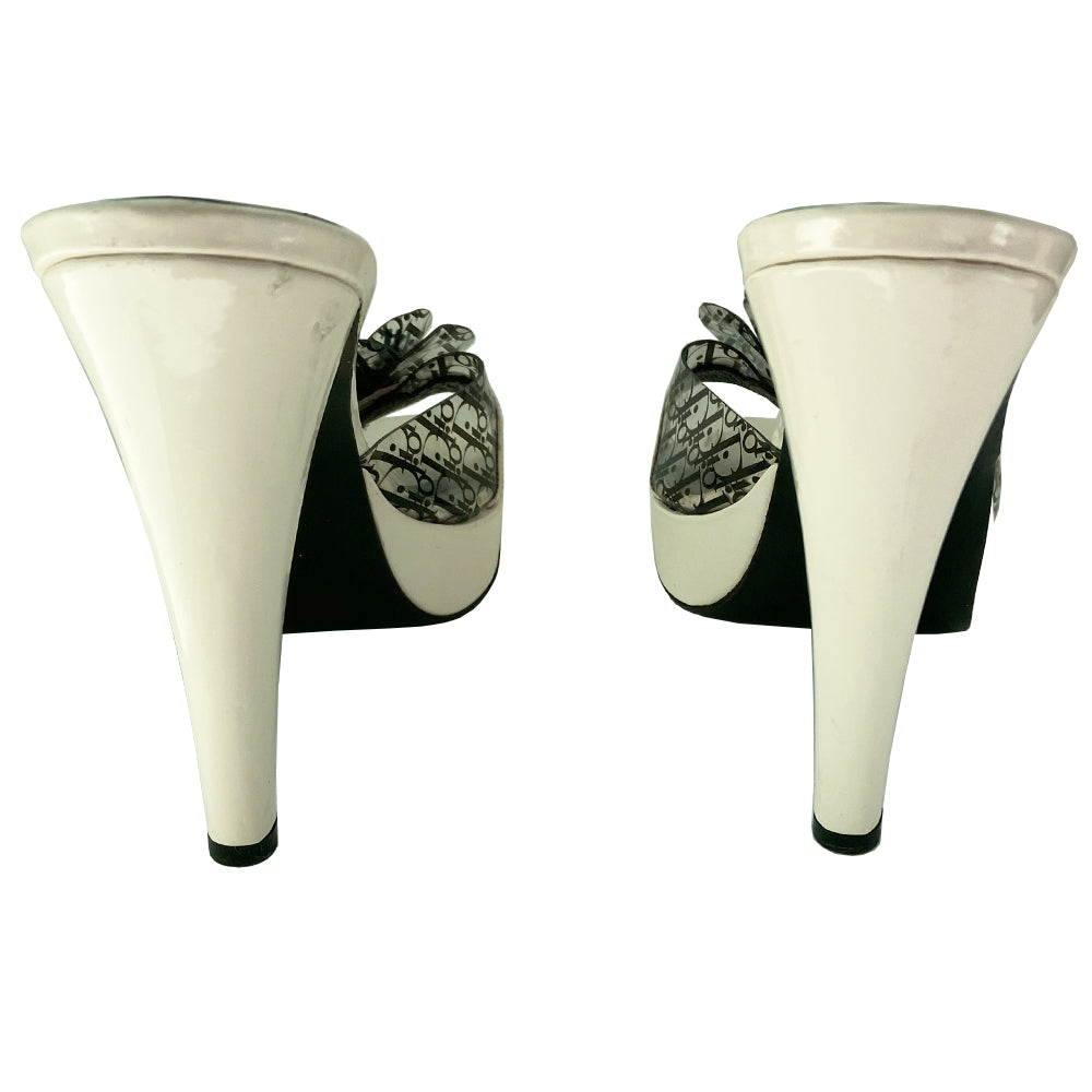 Christian Dior Diorissimo Flower Petal Open Toe Heels - 10