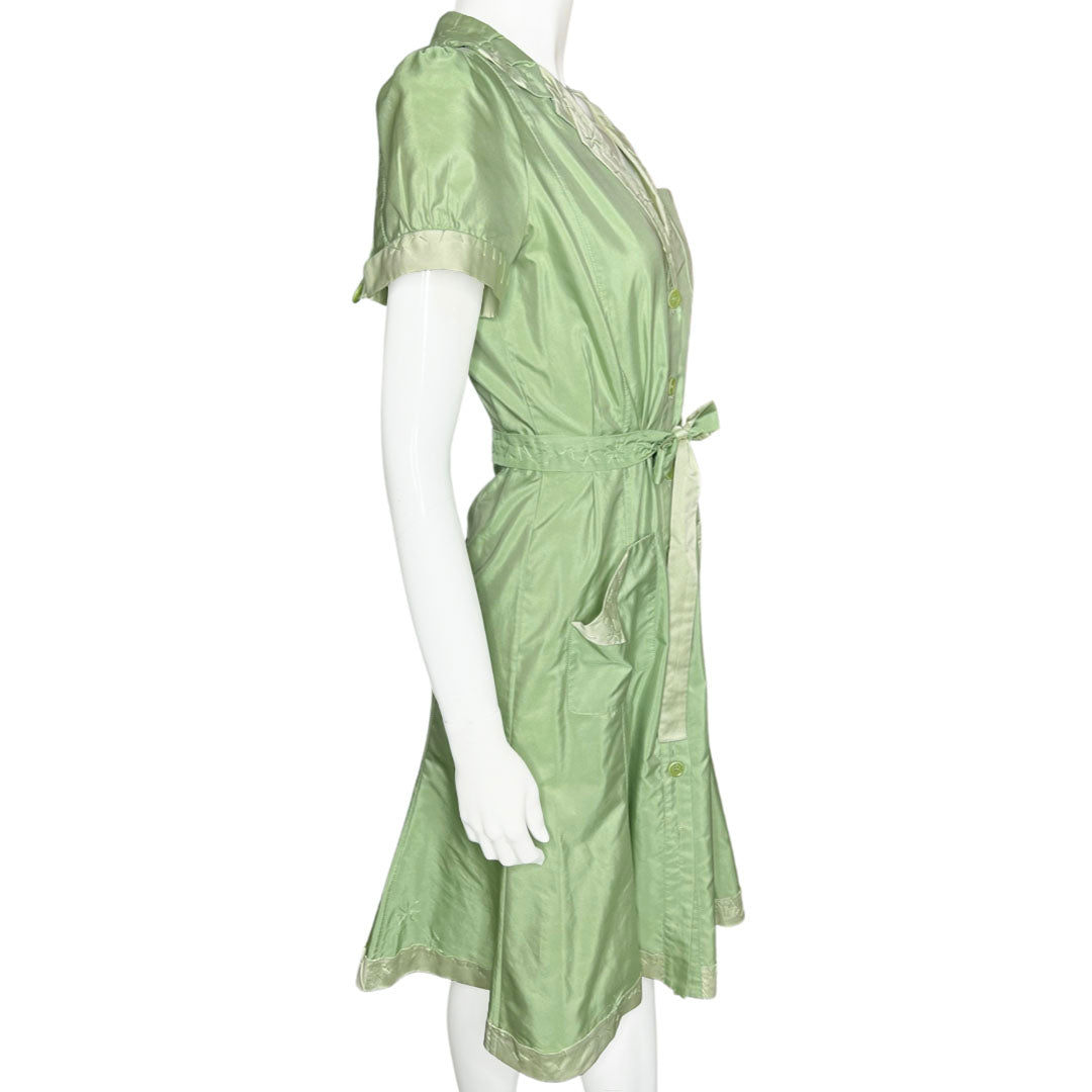 90's Moschino Green Tie Stitch Dress