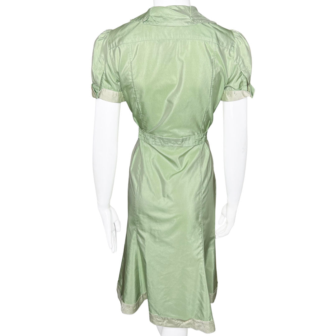 90's Moschino Green Tie Stitch Dress