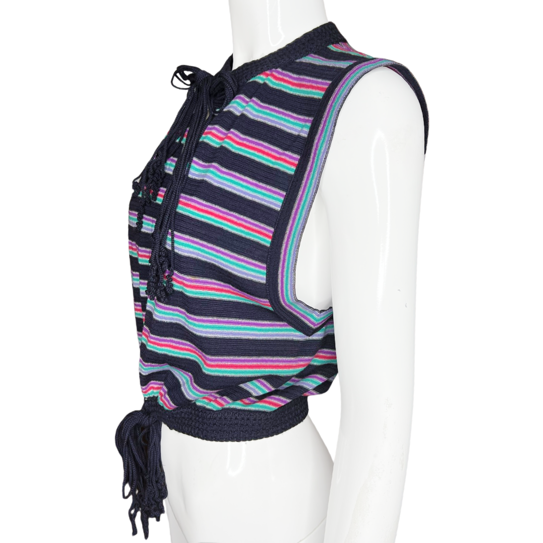 1970'S MISSONI TIE STRIPE TOP