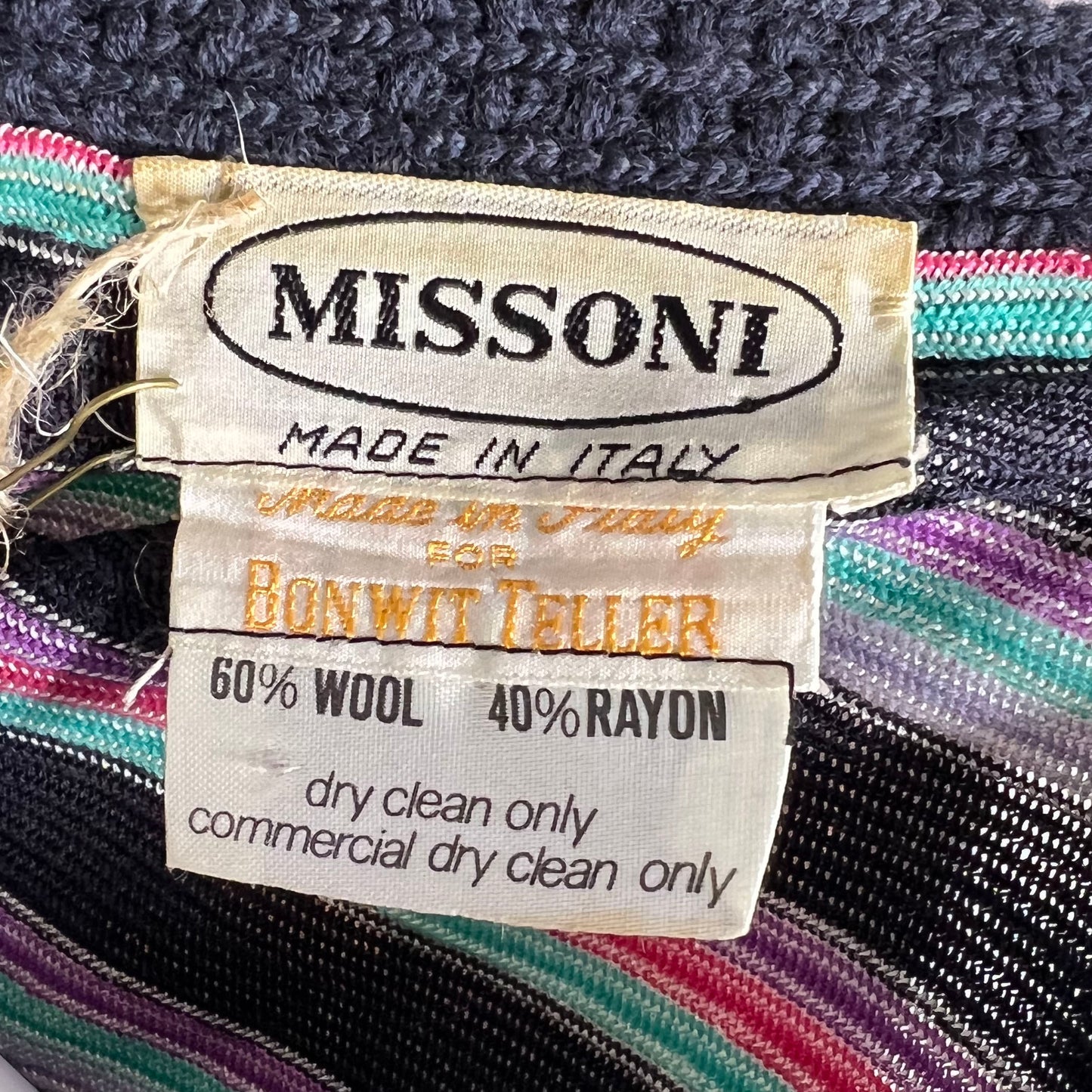 1970'S MISSONI TIE STRIPE TOP