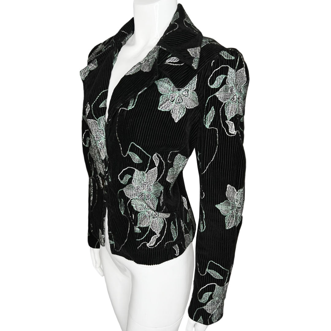 Dries Van Noten Corduroy Flower Embroidered Jacket