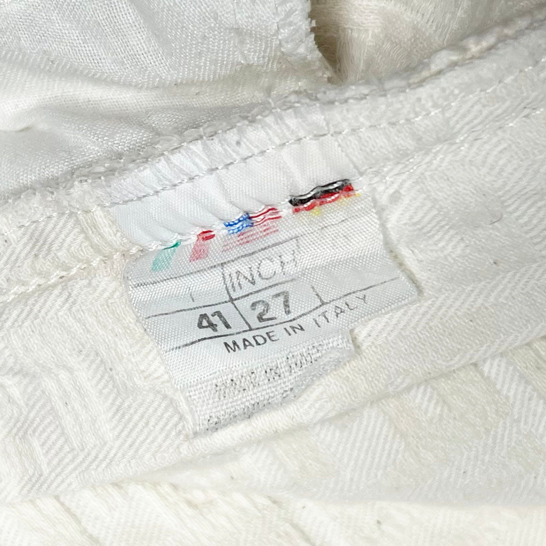 1990's Fendi White Zucca Print Pants - 41