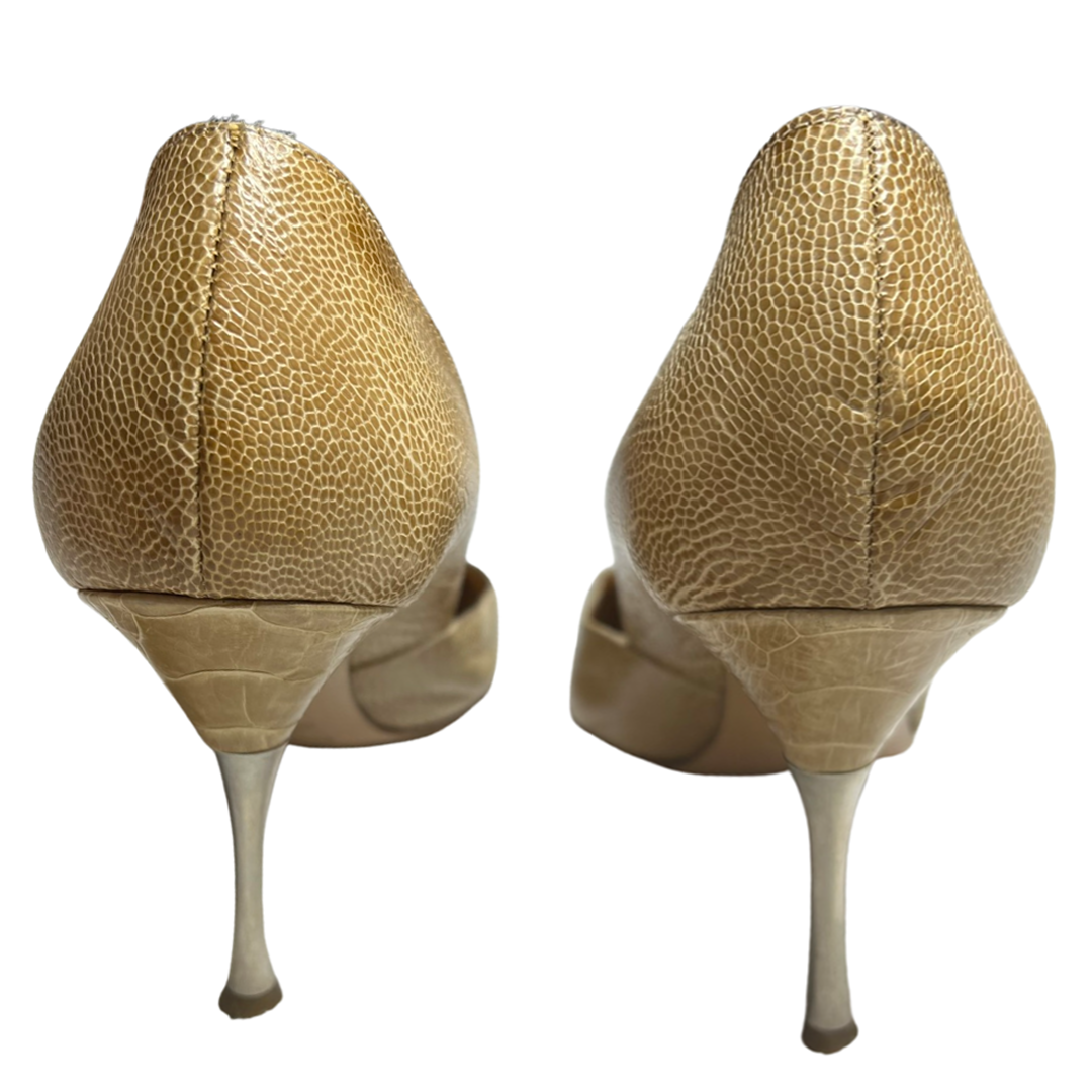 Sergio Rossi Stingray & Snake Printed Leather Steel Heel Pumps - 39