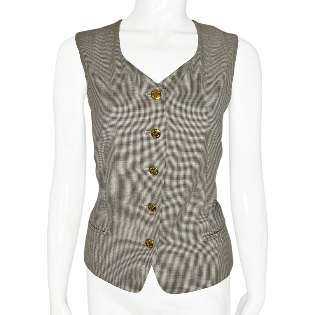 Escada Grey Check Vest