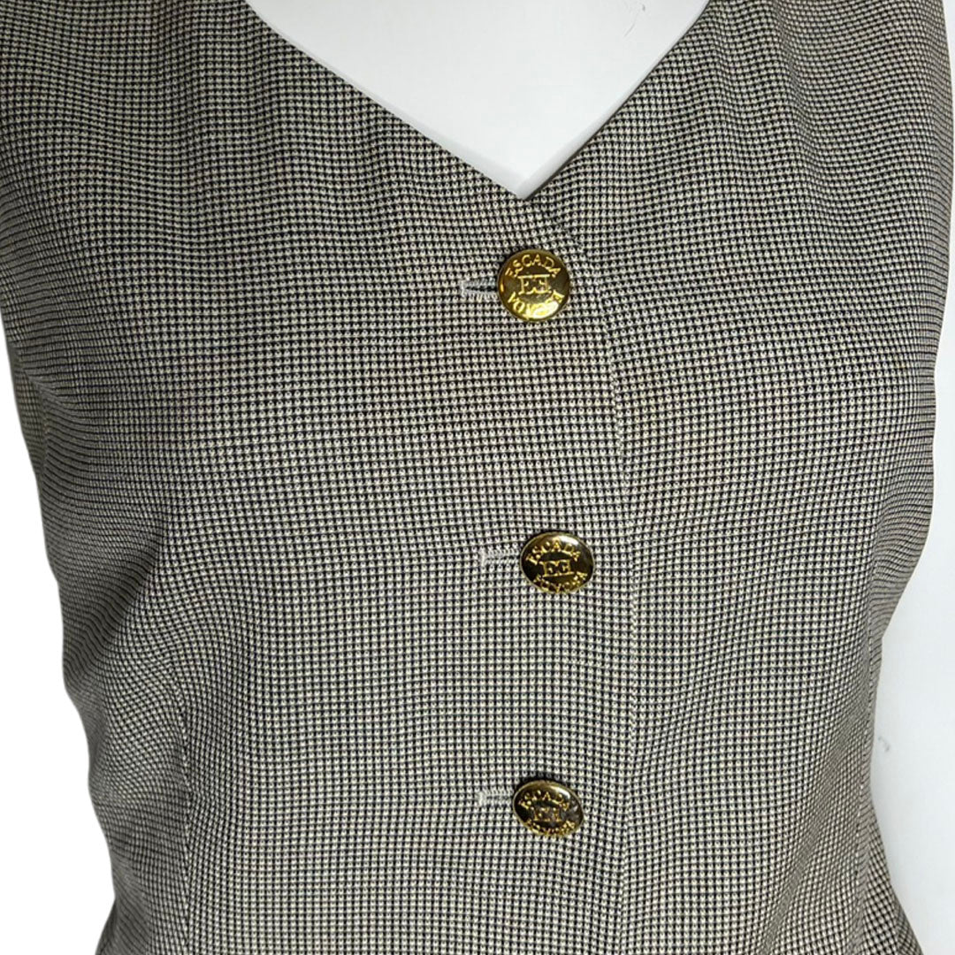 Escada Grey Check Vest
