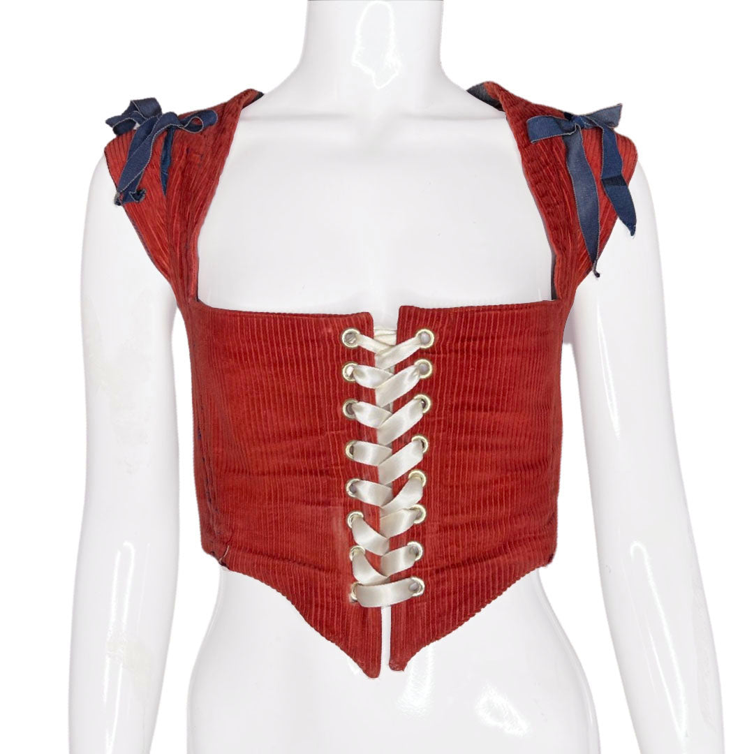 1990's Bridgerton Style Corduroy Corset Top