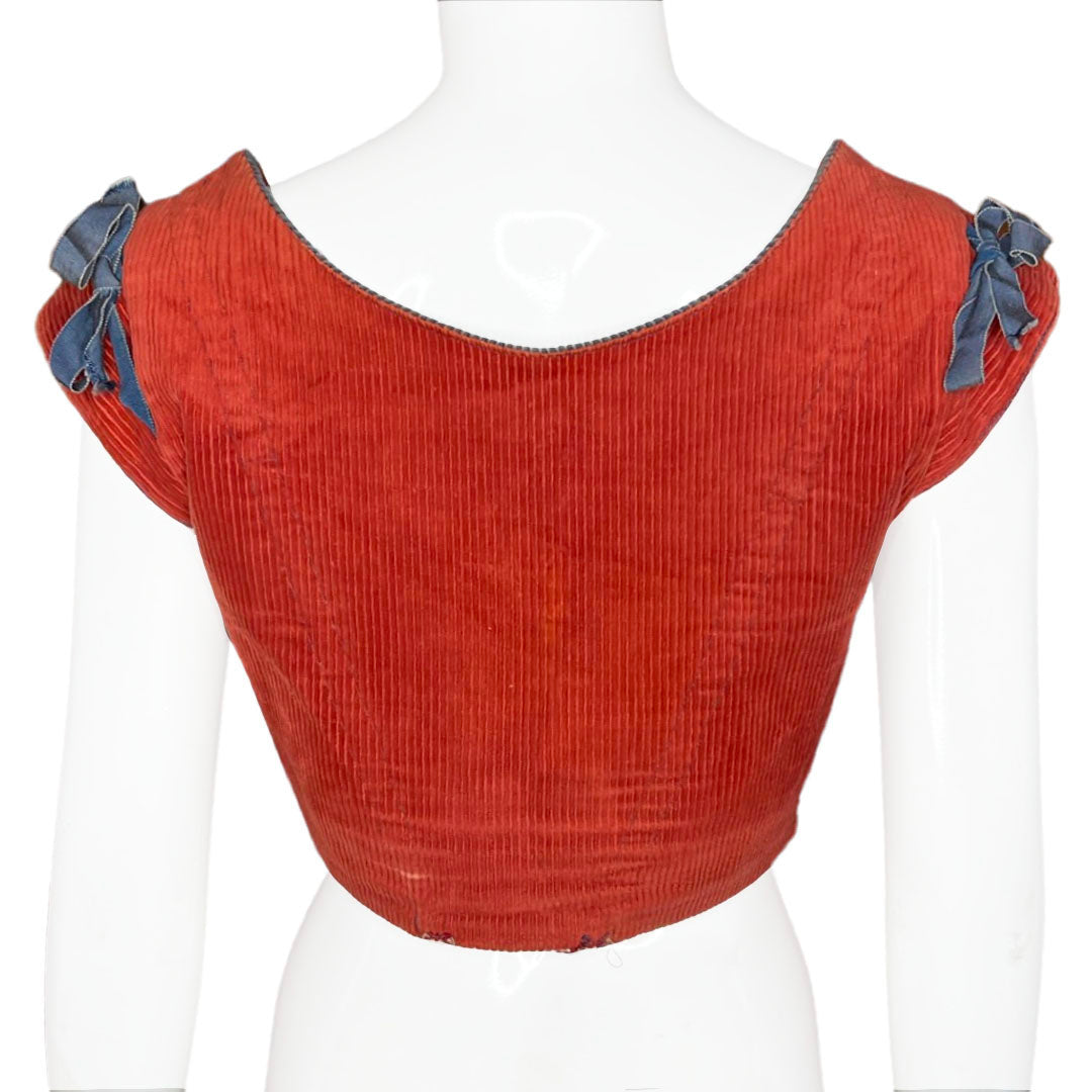 1990's Bridgerton Style Corduroy Corset Top
