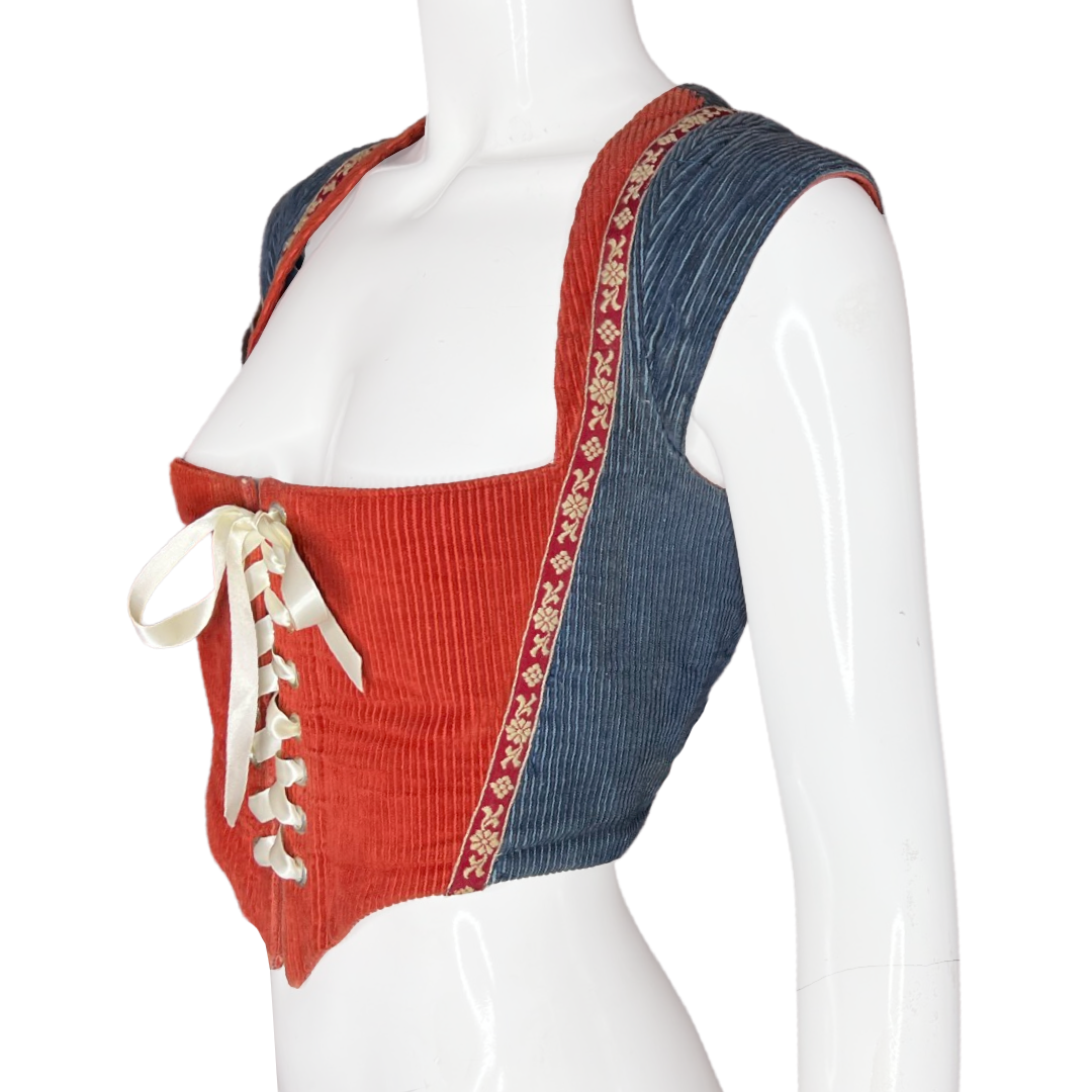 1990's Bridgerton Style Corduroy Corset Top