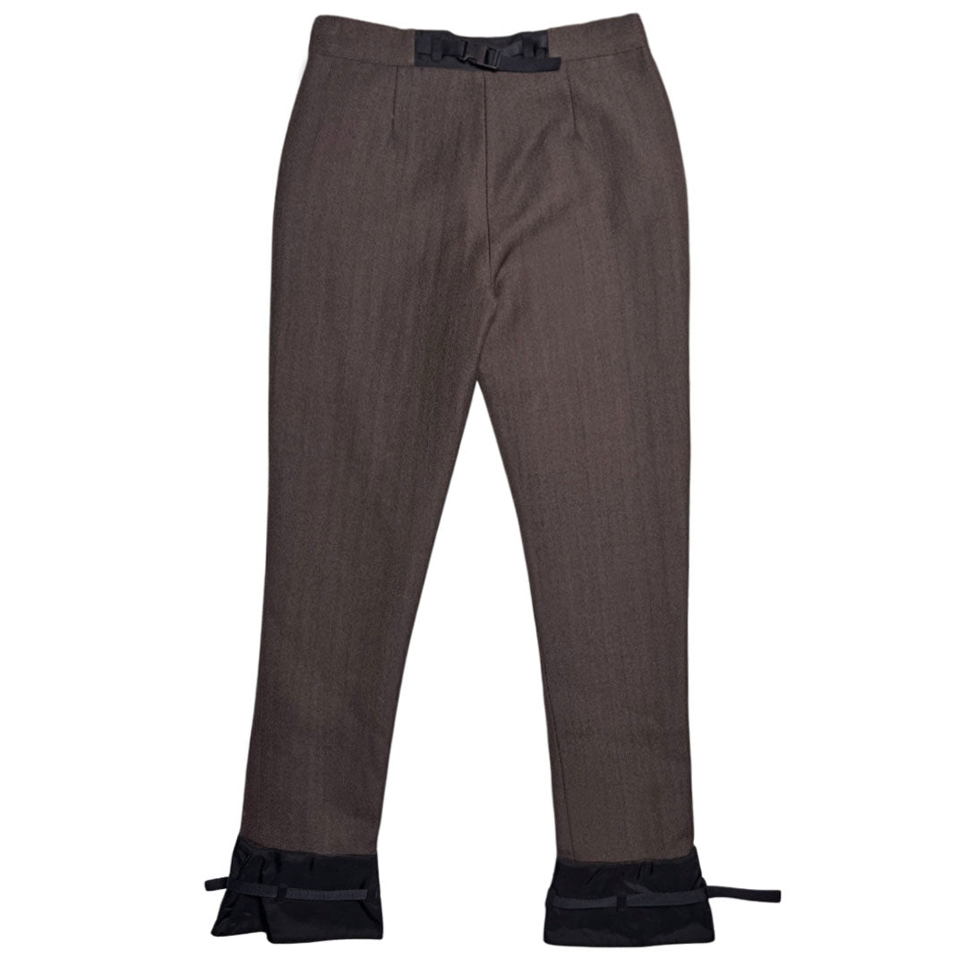 1990's Miu Miu Wool Nylon Buckle Pants - 40