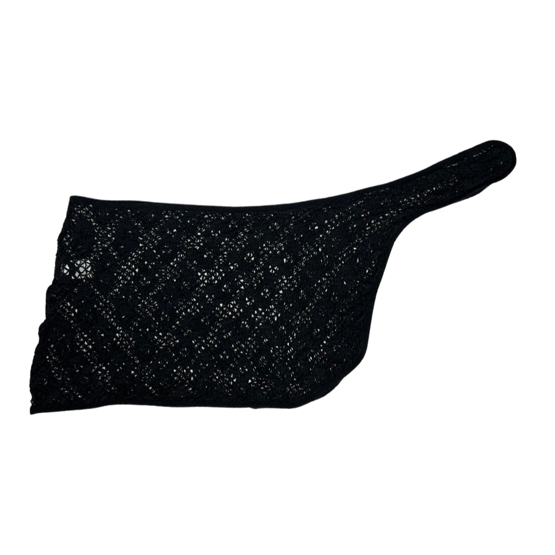 1970's Black Crochet Wrap Mini Skirt