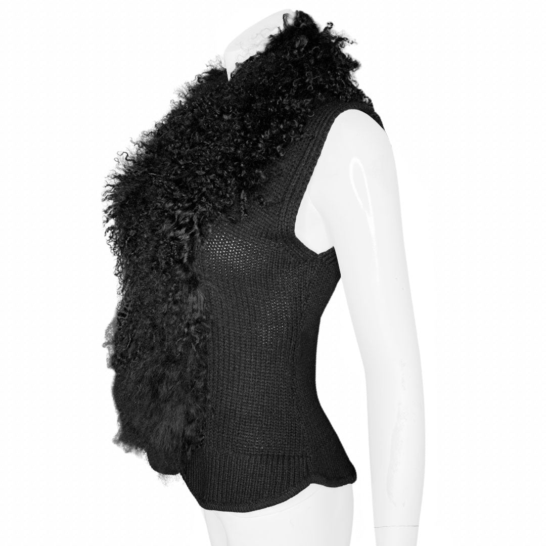 Y2K Mongolian Lamb Knit Vest