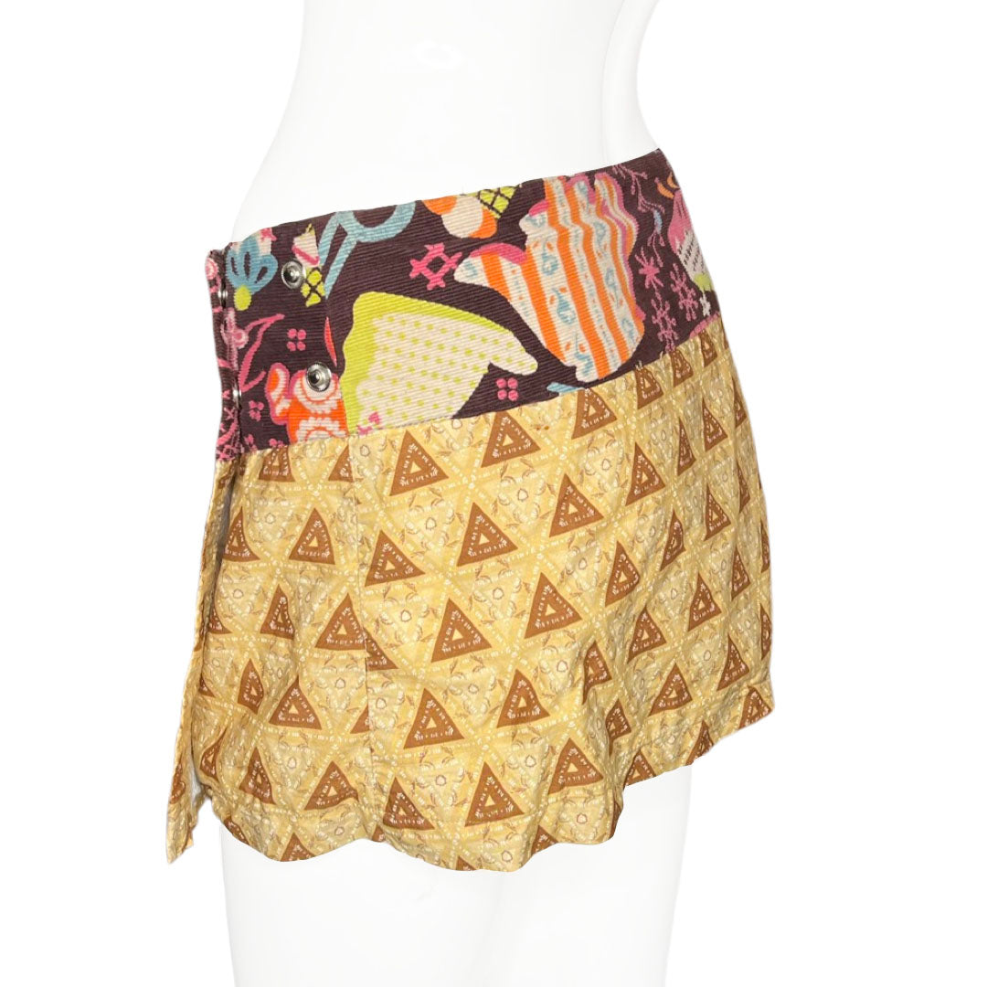 Y2K Corduroy Printed Mini Skirt