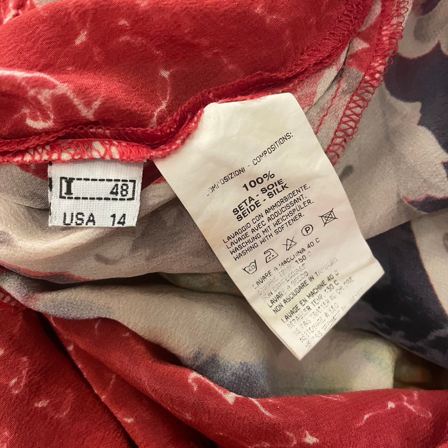 Voyage 90s Tie front Silk Unicorn Shirt - 48