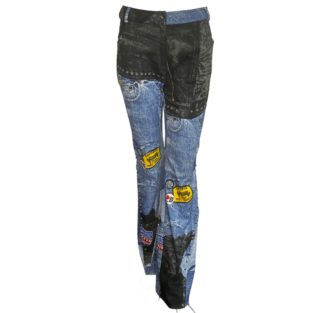 CHRISTIAN DIOR MISS DIORELLA TROMPE L'OEIL STUDDED PANTS - 6