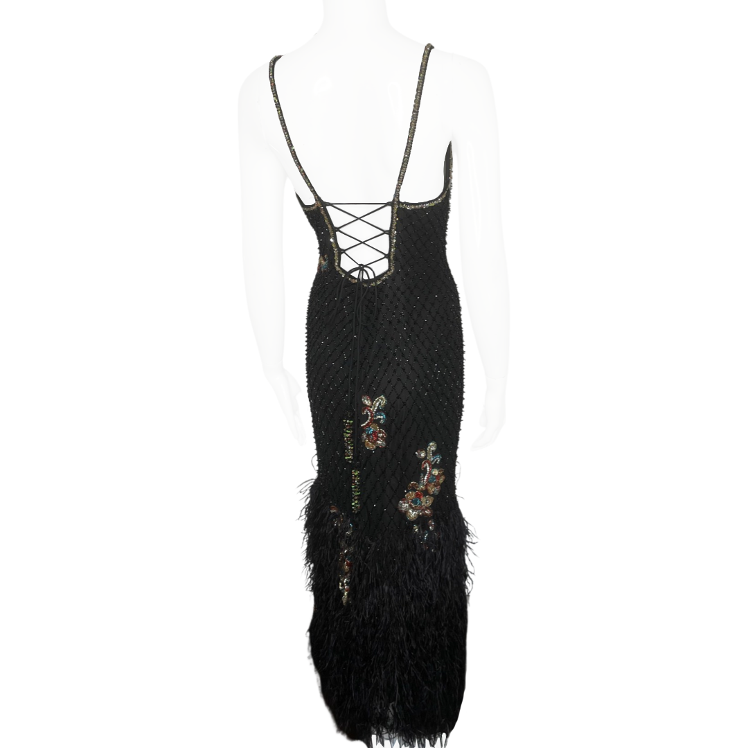 1990's Crystal Feather Dragon Gown