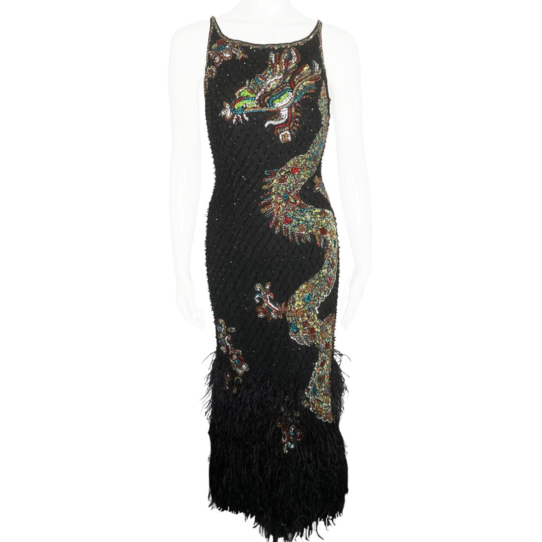 1990's Crystal Feather Dragon Gown