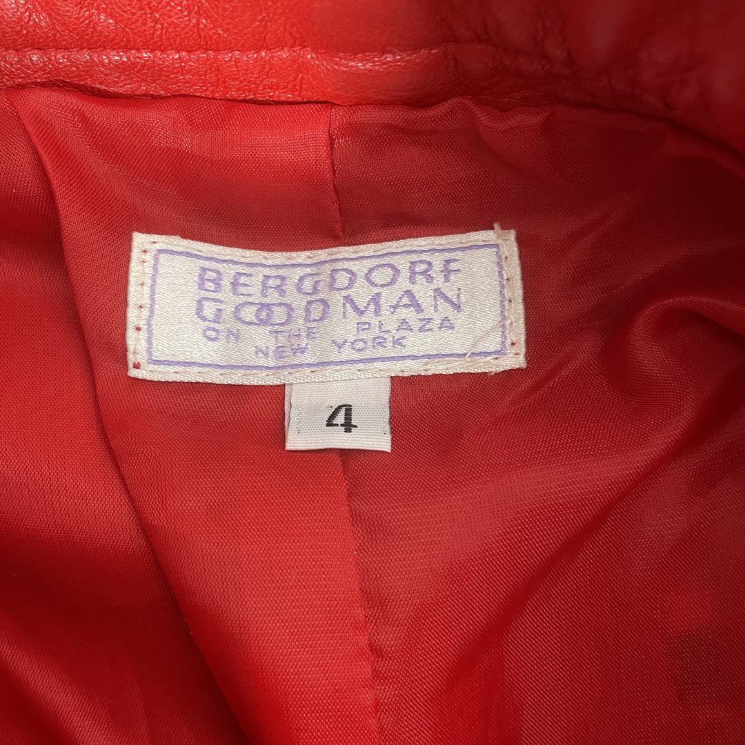 1980's Bergdorf Goodman Red Lambskin Pants - 4