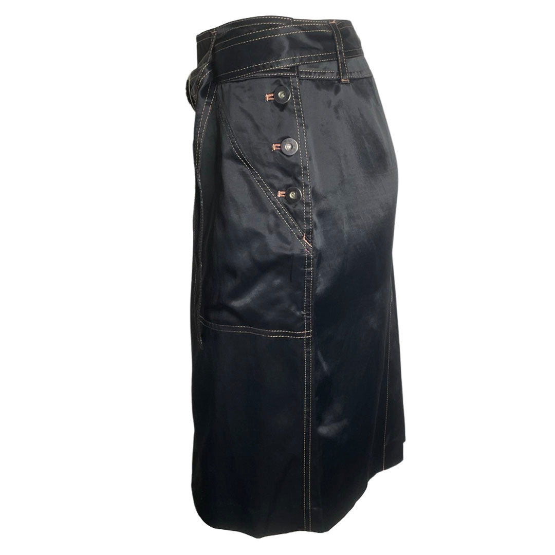 Jean Paul Gaultier Satin Two Piece Reverse Overall Skirt Set - 40