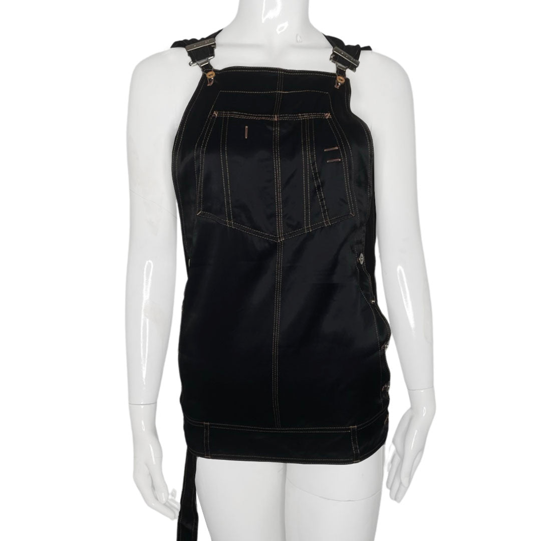 Jean Paul Gaultier Satin Two Piece Reverse Overall Skirt Set - 40