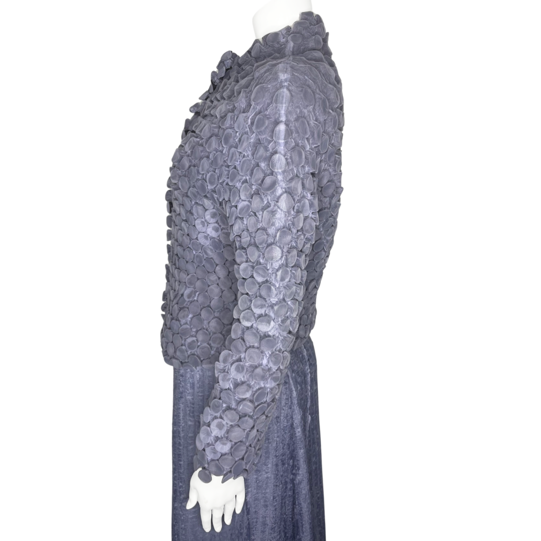 Issey Miyake Lilac Circle Pleated Jacket & Textured Skirt - 2