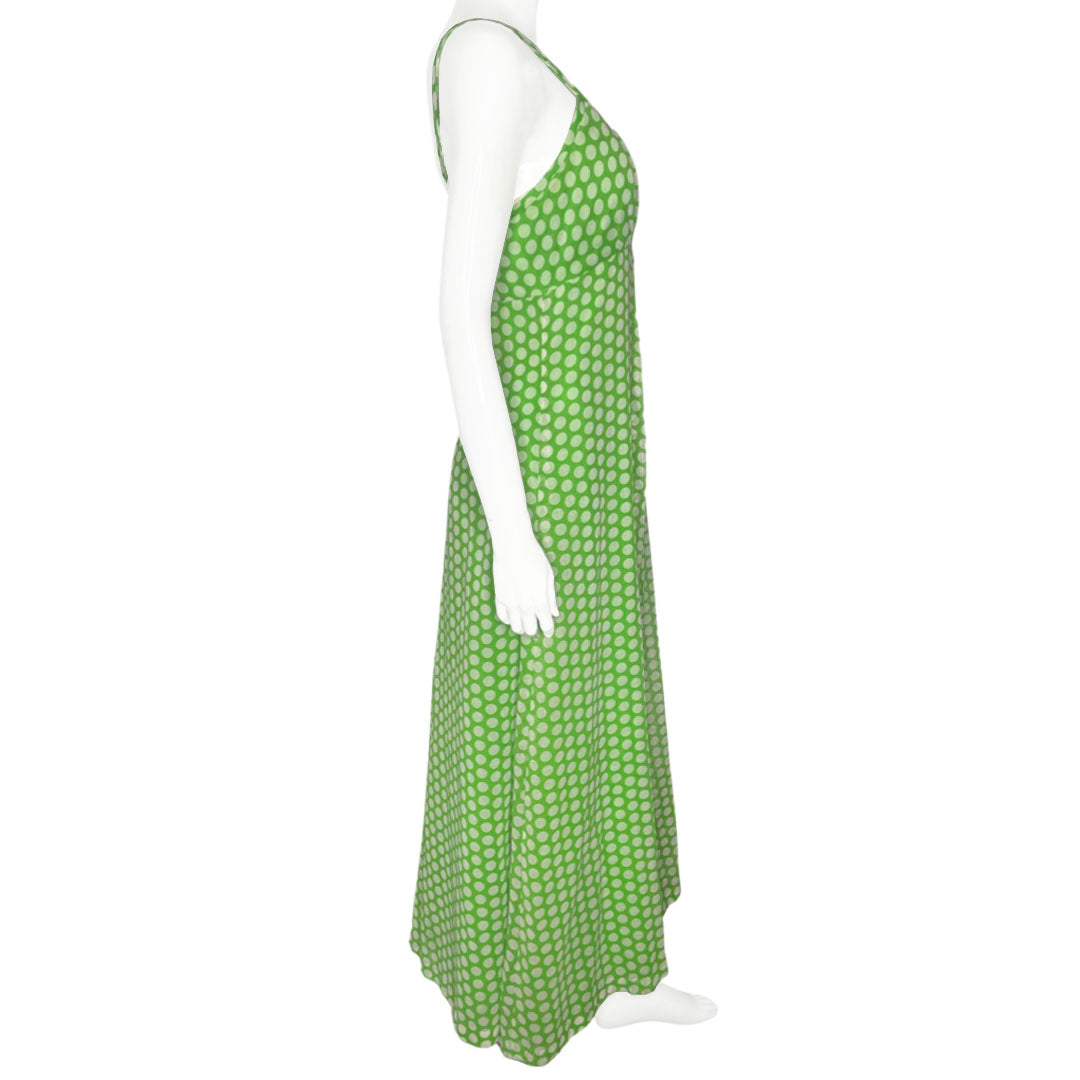 1960's Polka Dot Rockabilly Maxi Dress - M