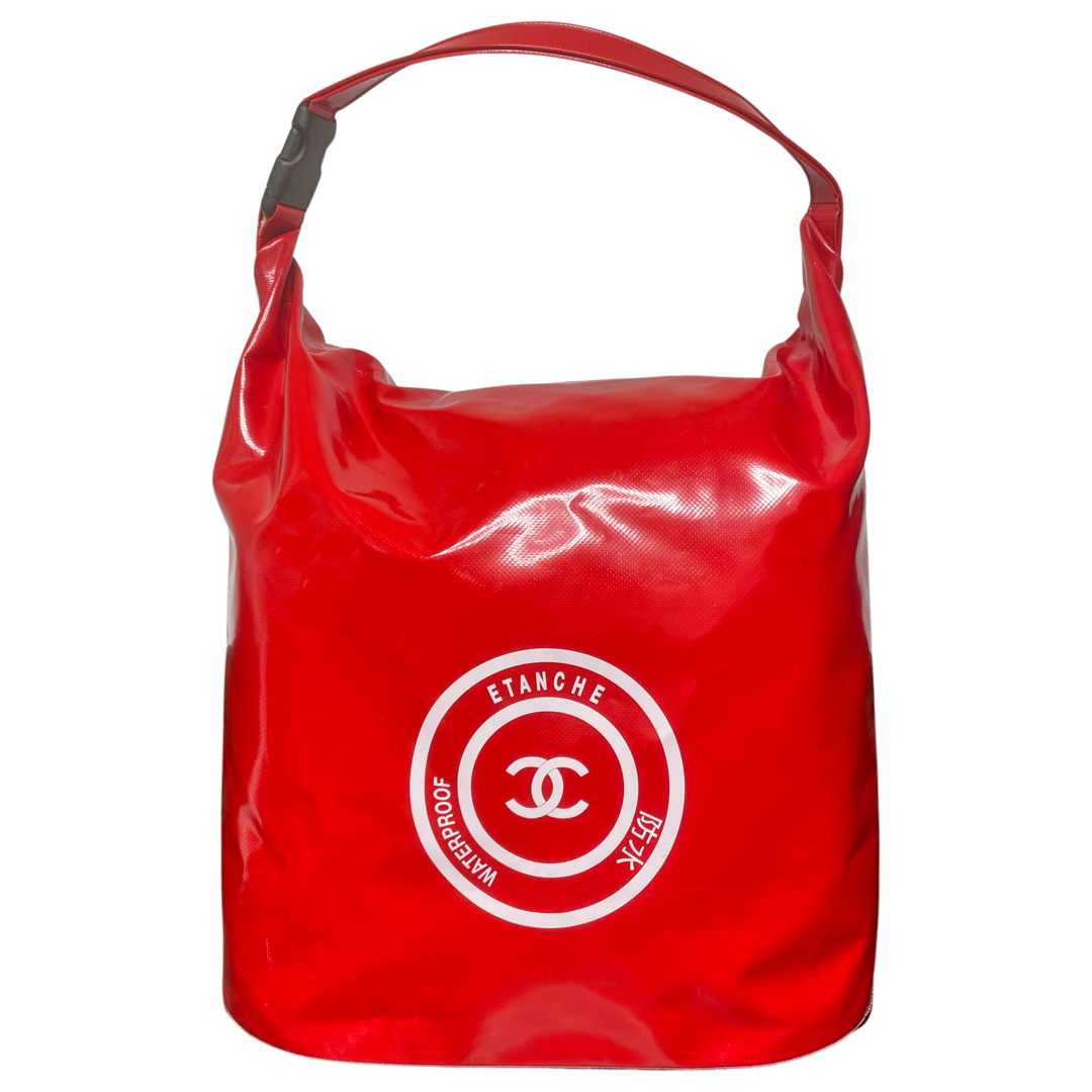 Chanel Waterproof Red Vinyl Large Tote