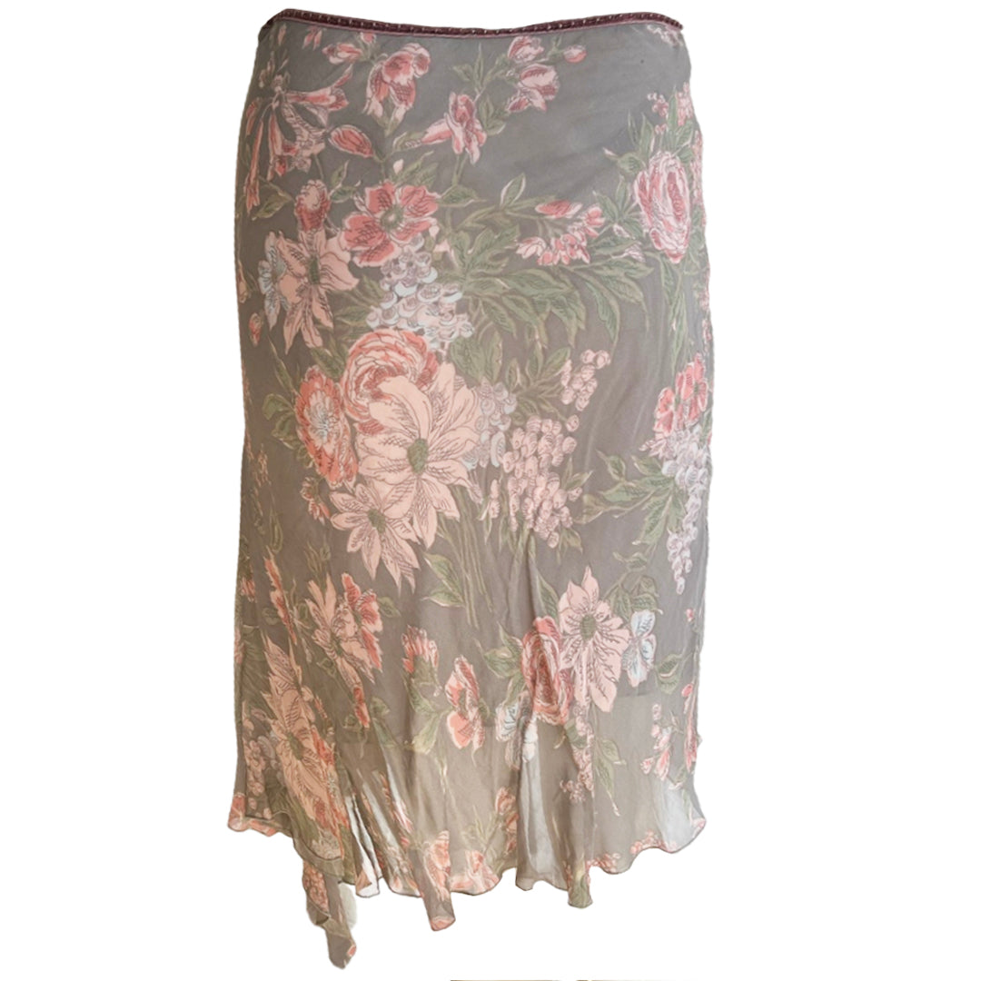 Blumarine Beaded Mermaid Floral Skirt - IT40