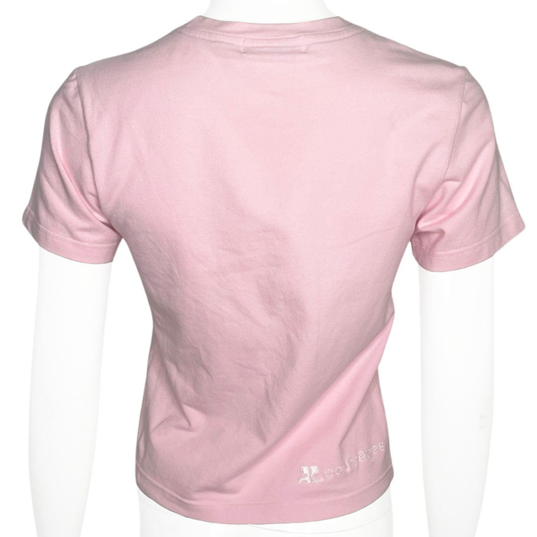 COURREGES BABY PINK LOGO TEE - M