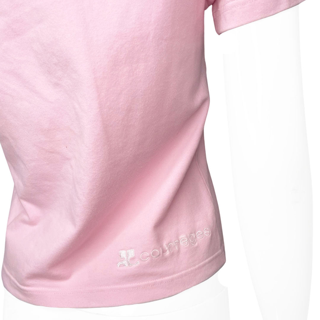 COURREGES BABY PINK LOGO TEE - M